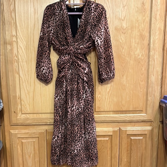 Ranna Gill Leopard Print Long Sleeve Dress - Picture 4 of 14